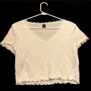 Large white SHEIN crop top